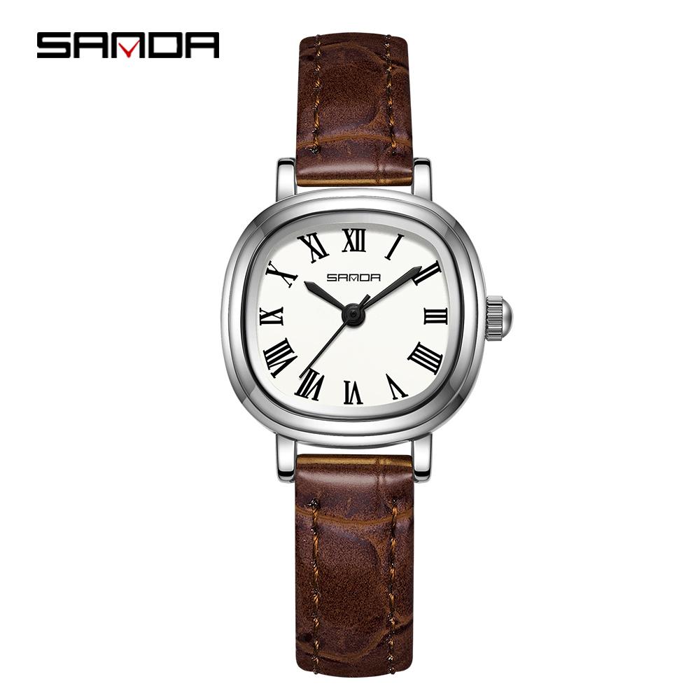 SANDA Top 1137 Women's Quartz Watch Fashionable and Elegant Rose Gold Minimally Roman Digital Women's Quartz Watches