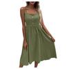 Women's Summer Casual Color Square Neck Sleeveless Dress