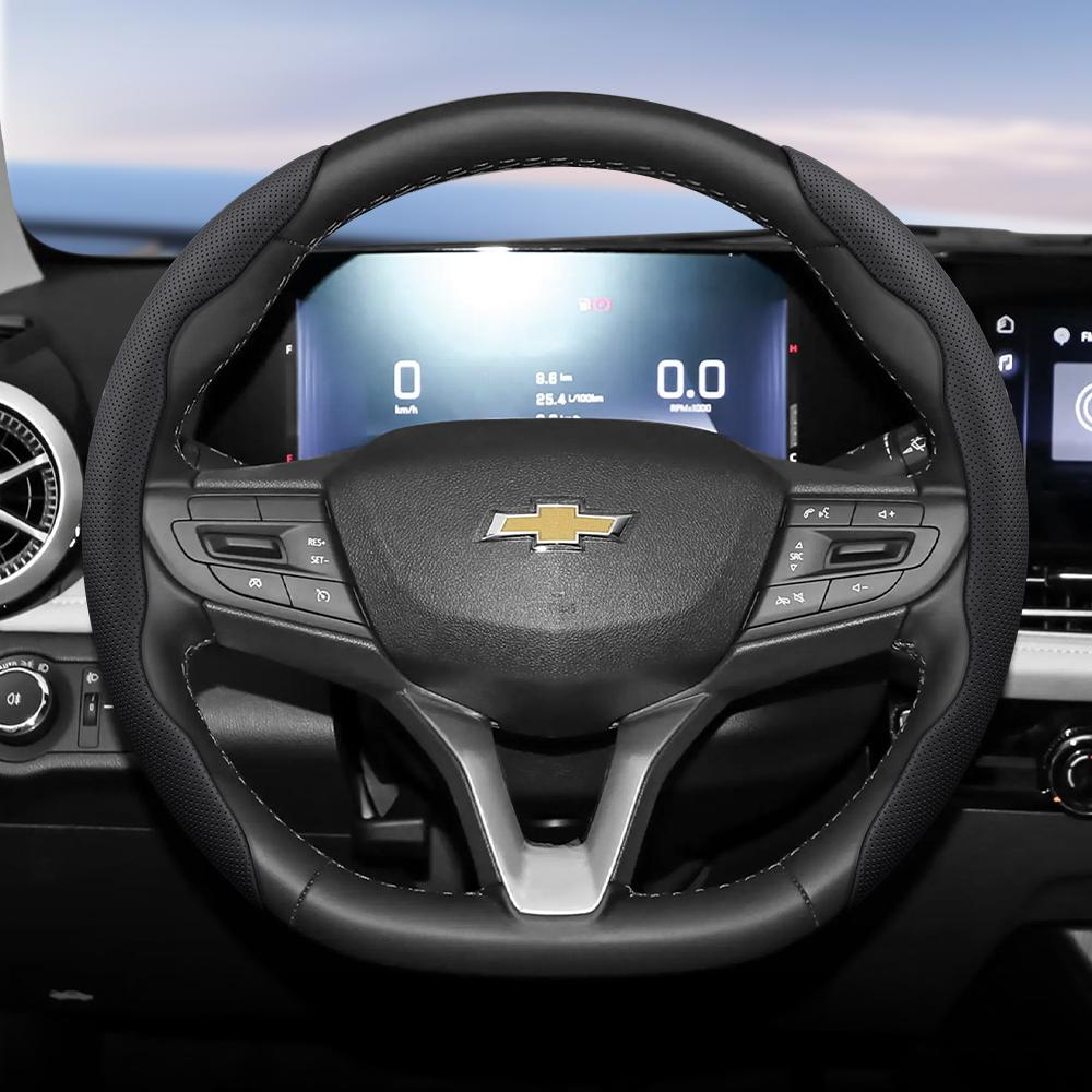 Suitable for Chevrolet Breathable Holes Leather Steering Wheel Cover Segmented Quick Release Design Non-Slip and Durable Cruze Spark Captiva Orland