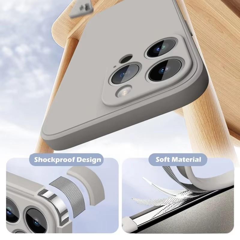 Luxe Vloeibare Siliconen Telefoonhoes Voor iPhone 16 11 13 12 14 15 ProMax Hoesjes Schokbestendige Achterkant Voor iPhone 15 Plus Accessoires