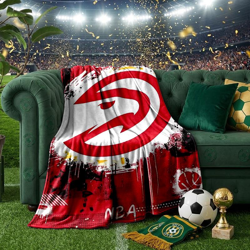 Atlanta Basketball Wirft Decke Flanelldecken Plüsch für Sofa Bett Geschenke für Männer Frauen Reise Picknickdecke Weihnachts-Fan-Geschenke