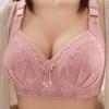 New Arrival Plus Size Lingerie: Embroidered Sensual Lace Breathable Lightweight Cups Wireless Bra Magnetic-Free