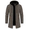 Heren Herfst Winter Jas met Capuchon Middellang Dunne Fleece Gevoerde Bovenkleding Grote Maat Gebreid Jasje met Zakken