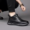 Fashion Ankle Boots Black Leather Men Flats Cotton Shoes Outdoor Autumn Winter Boots Comfortable Casual Fashion Platform Plush Boots Man