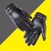 Herbst- und Winterwarme Handschuhe PU-Leder Herren Touchscreen-Handschuhe Outdoor-Fahren Kältefest Plus Samt Verdickt Handyhandschuhe