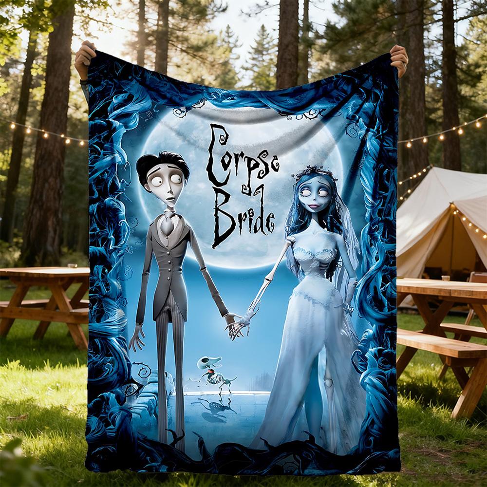 1PC Corpse Bride Outdoor Blanket Lightweight Flannel, Soft & Warm, All-Season, Outdoor, Camping, Living Room, Office, L1106039