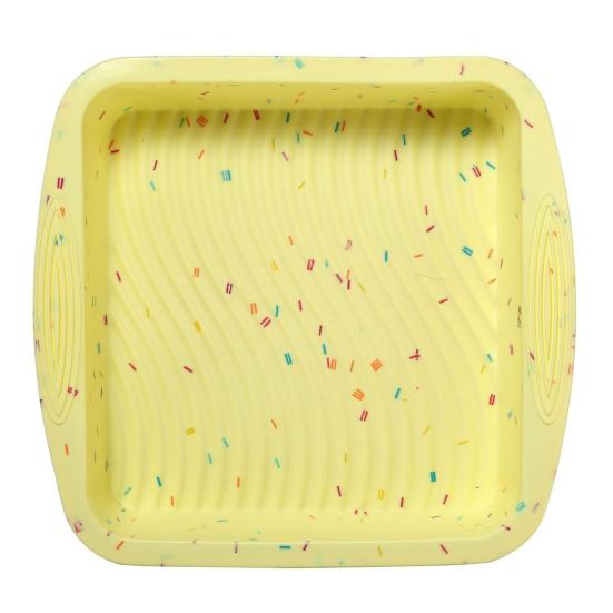9 Inch Nonstick Square Cake Pan Easy Release Non-Slip High Temperature Resistant Silicone Cake Mold Baking Pan DIY Supplies