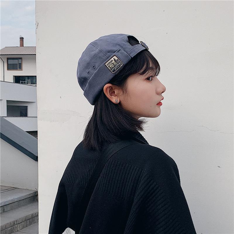 Soft Cotton Brimless Dome Hat For Men Women Solid Color Adjustable Melon Docker Cap Unisex Hip Hop Landlord Hats Beanies