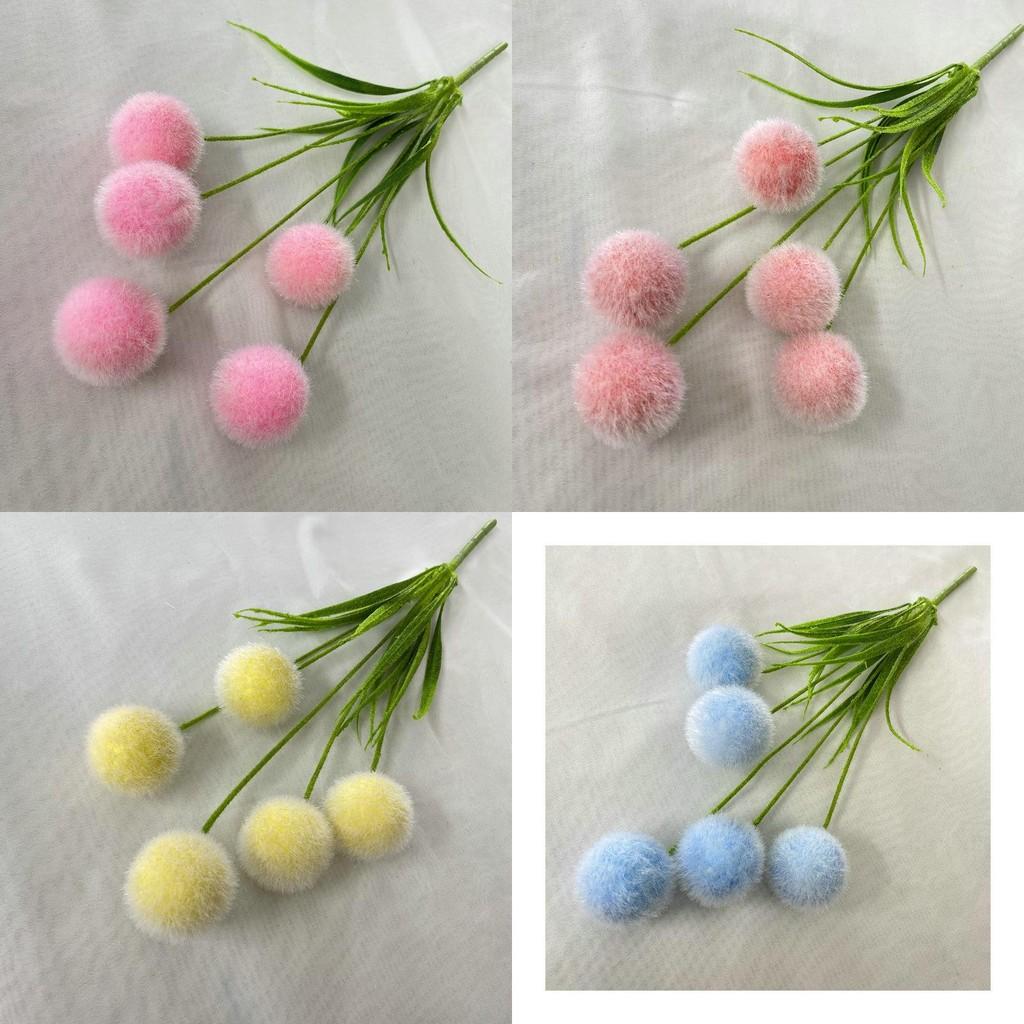 5 Decorative Artificial Flocked Ball For Party And Home Office