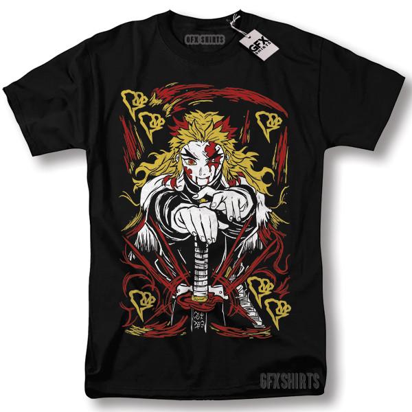 Kyojuro Rengoku Demon Slayer Tričko Anime Manga Kimetsu no Yaiba Tričko Unisex Tričko