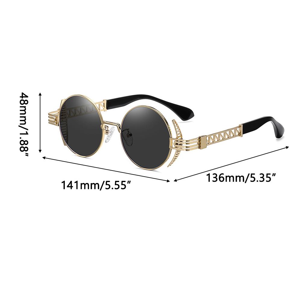 Vintage Punk Style Sonnenbrille Retro Runder Metallrahmen Sonnenbrillen Herren Modebrillen