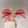 KAMMPT Vintage Round Sunglasses New In Fashion Oversized Gradient Multi-color Shades Trendy Luxury Brand Design Sun Glasses