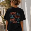 Amore Pasta Vino E Basta Shirt, Italian Pasta Lover Tee, Selfirony Tshirt, Trendy Men's Cotton T-shirts, Summer Trend Shirte