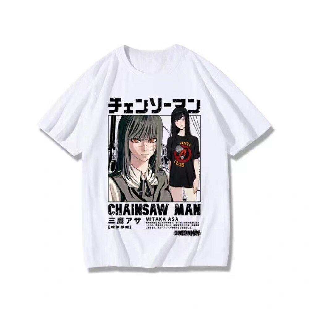 2026 Chainsaw Man Mitaka Asa Anime Printed T-shirt Men's and Women's T-shirt Men's Top Sports T-shirt Men's T-shirt Summ