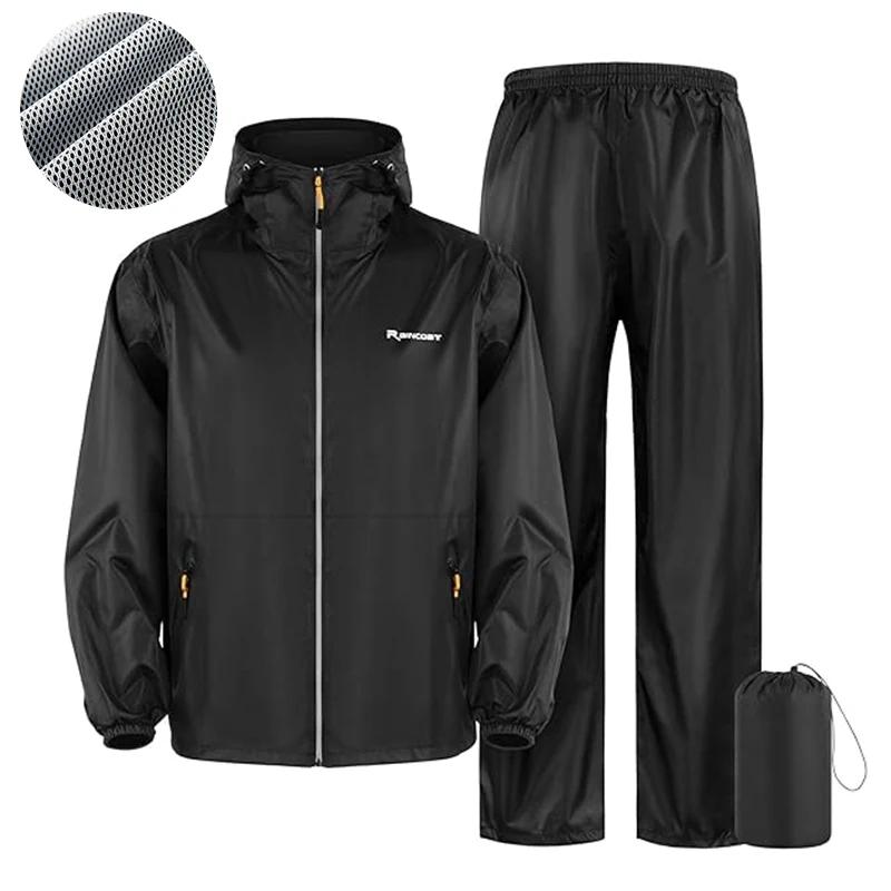 6XL Grote Maat Waterdicht Regenpak voor Volwassenen voor de Zomer Unisex Motorfiets Regenjas Lichtgewicht Ademend Buiten Regen Kleding
