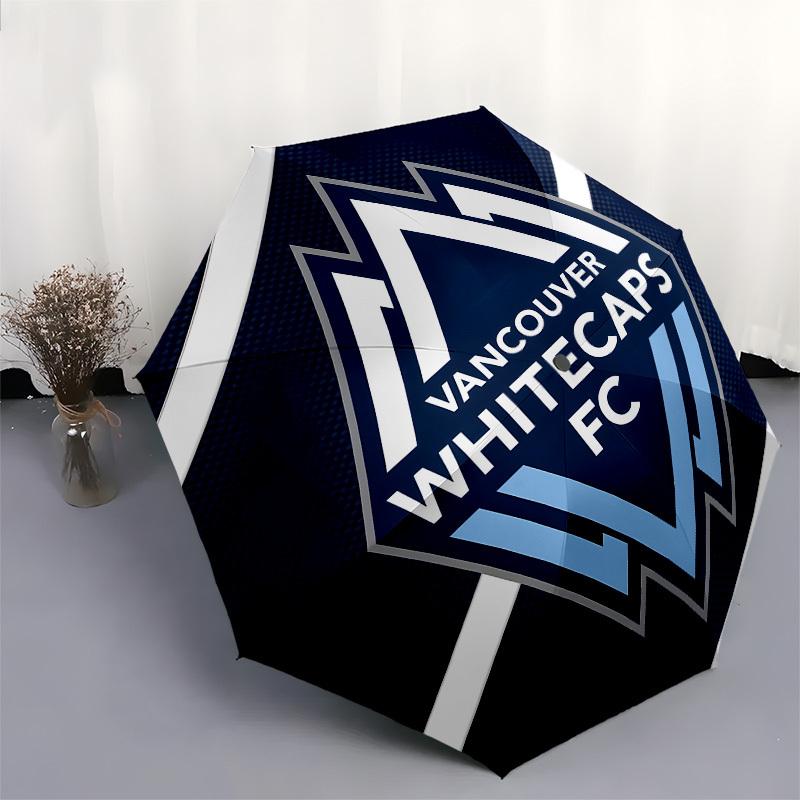 Vancouver Whitecaps FC, Soccer Automatic Opening and Closing, 8 rib Structure Portable Umbrella, Suitable for Men and Women in All Seasons