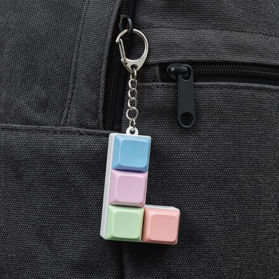 Colorful Keyboard Fidget Toys Mechanical Button Keyboard Clicker Keychain Creative Decompress Toy for Adults Work Stress Anxiety Relief