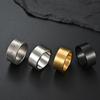 10mm Breiter Minimalistischer Innen- und Außen Flacher Matter Gebürsteter Titanstahlring Retro Silber Trendiger Herrenring