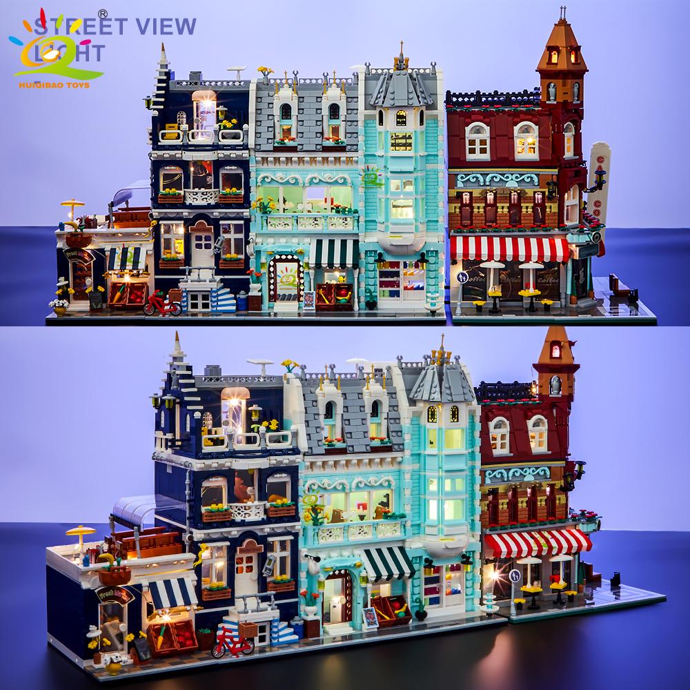 Non-Toxic Toys Moc City Corner Coffee Shop Architecture Style Street View Micro Building Blocks For Children Construction Bricks
