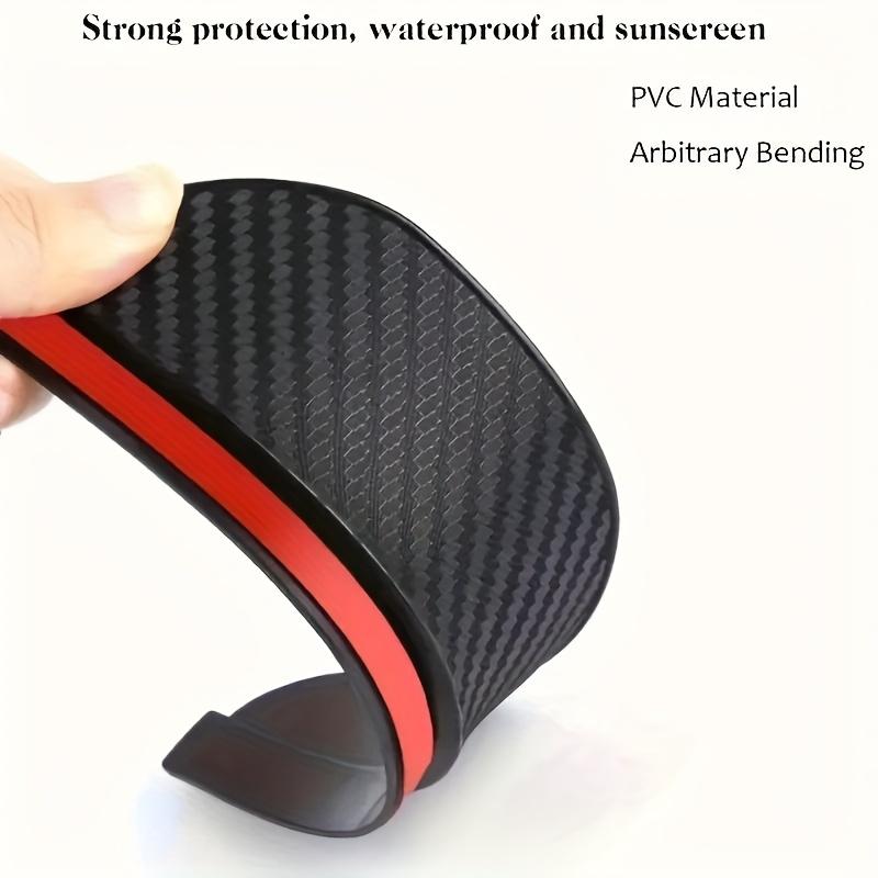 2PCS Smoke Visor Guards for Car Side Mirrors - Waterproof Carbon Fiber Auto Rain Eyebrows for Cars, Trucks and SUVs - Universal Fit (Black)