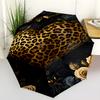 1pc Colorful Leopard Print Pattern Umbrella Portable Folding Umbrella Iron Frame Hole Bone Structure Outdoor Home Umbrella