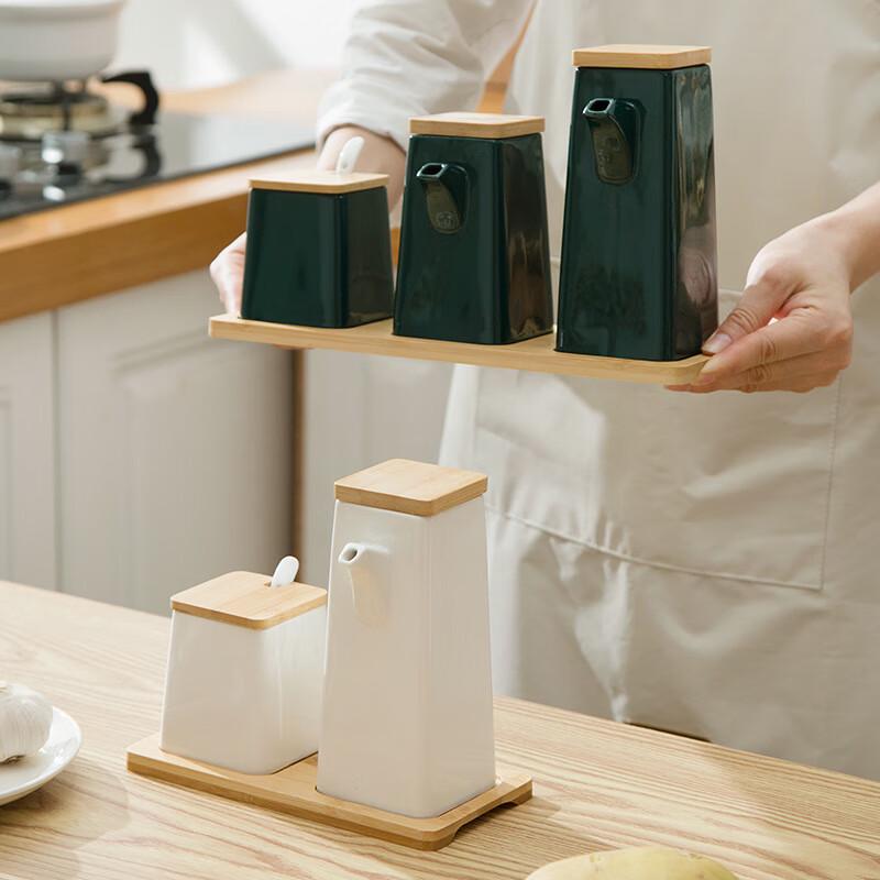 Qianxing Ceramic Seasoning Box and Oil Pot Sets
