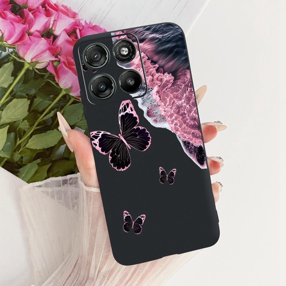 Flower Cartoon Fashion Design Phone Case For Motorola Moto G17 Power G15 Power MotoG17 Funda Soft Black Silicone Back Cover