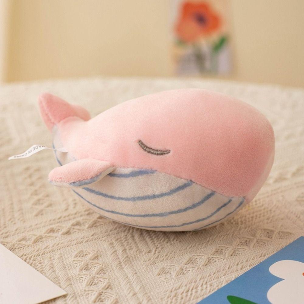 Fluffy Plush Whale Keychain Simulation Whale Plush Toy Animal Whale Small Pendant Home Decor