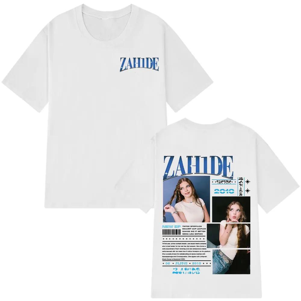 2026 Zomer Zanger Zahide Merchandise Album Grafisch T-shirt Heren Mode Hiphop Retro Katoenen Korte Mouwen Los Casual Shirt Y2k