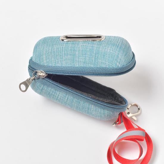 Dog Poop Bag Holder Portable Dispenser with Built-in Dog Waste Rope Cutter Hanging Buckle Waterproof Dustproof