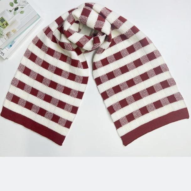 Women's Student Retro Temperament Plaid Scarf Winter Korean Style Versatile Warm Thickened Cute Neck Warmer