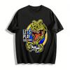 Cool T-Rex Playing Video Games Graphic Casual Tee Pure Cotton T-shirt