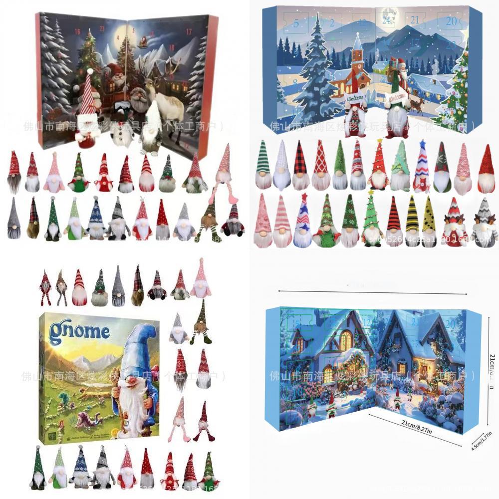 Christmas Gnome Advent Calendar Plastic Figures For Holiday Decor