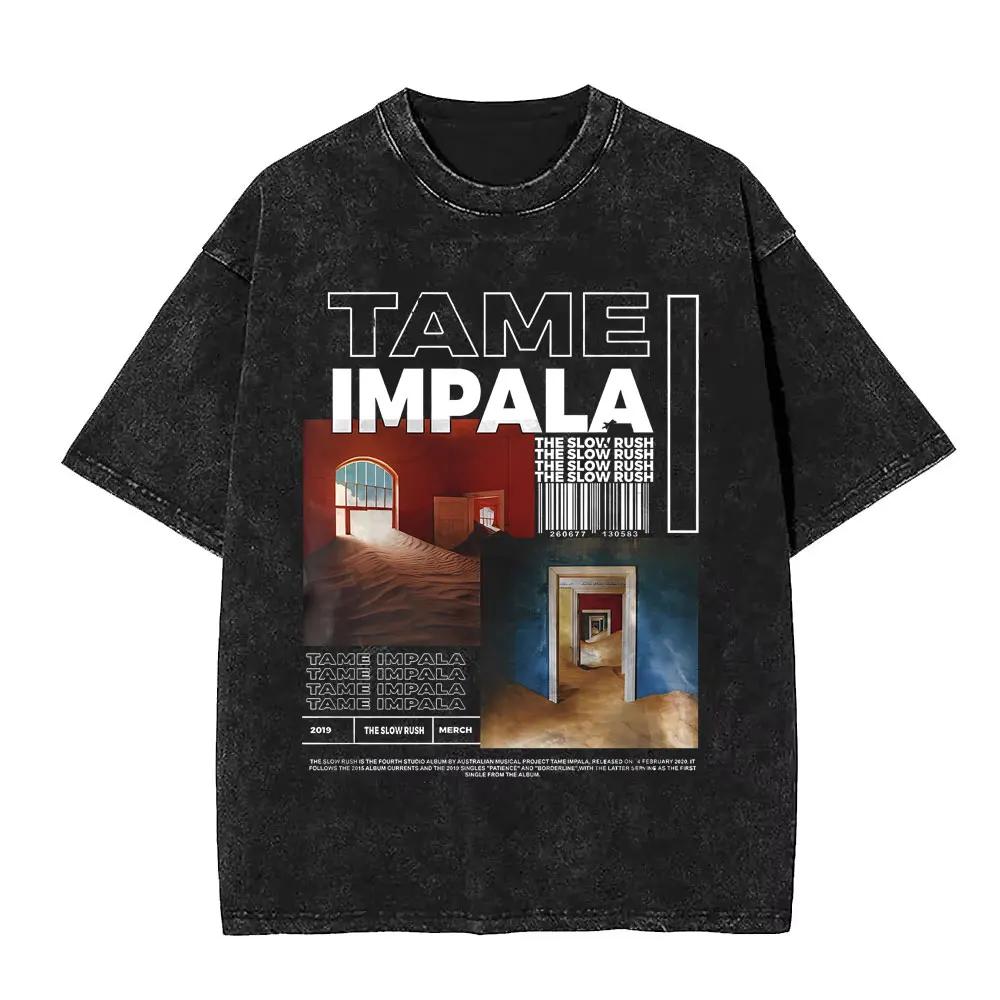 Limited Washed Vintage Rock Band Tame Impala Deadbeat Graphic Tshirt Unisex Women Casual Oversized T Shirts Unisex Retro Streetwear