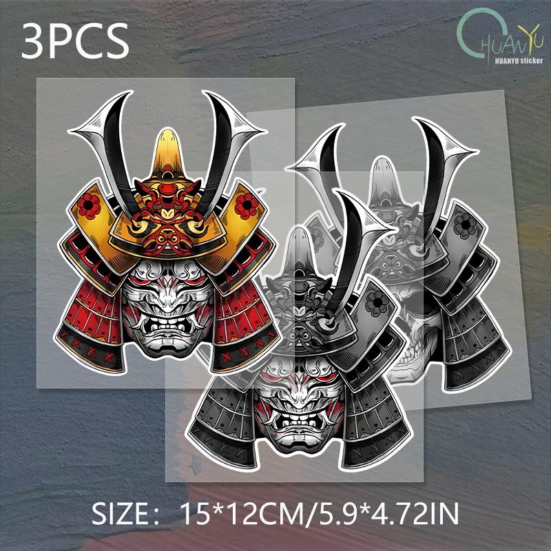 Japan Demon Ghost Samurai Car Stickers Skull Prajna Auto Fuel Tank Hannya Decal Vinyl Laptop Shape A4 Q3 Auto Decoratio
