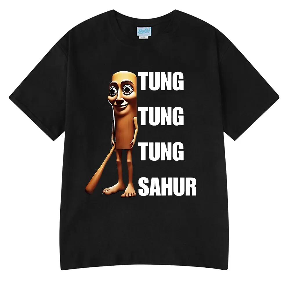 Tung Tung Tung Sahur Funny Baseball Bat Meme T-shirt Men Clothing Fashion Humor Style T Shirts Unisex Summer O-Neck Tops T Shirt