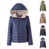 Damenmode Casual Mantel Baumwolljacke Kurz Gepolsterte Lose Kapuzen Baumwolljacke