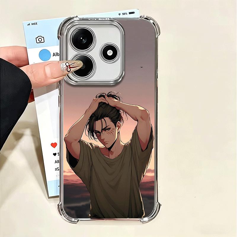 A-Attack On T-Titan Eren Yeager Plating Phone Case For Xiaomi Poco X5 X6 X7 X8 Pro Max F8 Ultra F7 M8 M7 M5S Redmi 15C 15 14C 13
