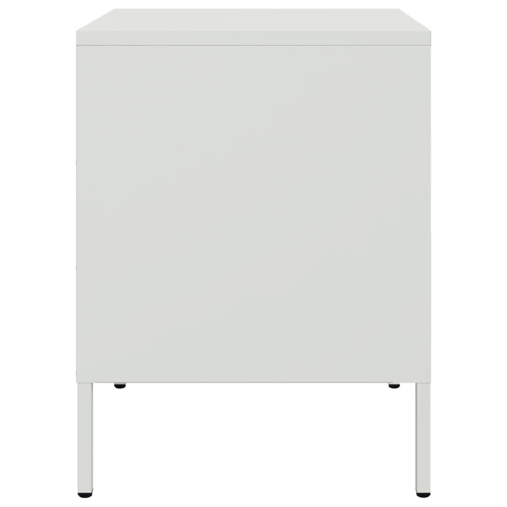 Nightstand White 36x39x50.5 Cm Steel