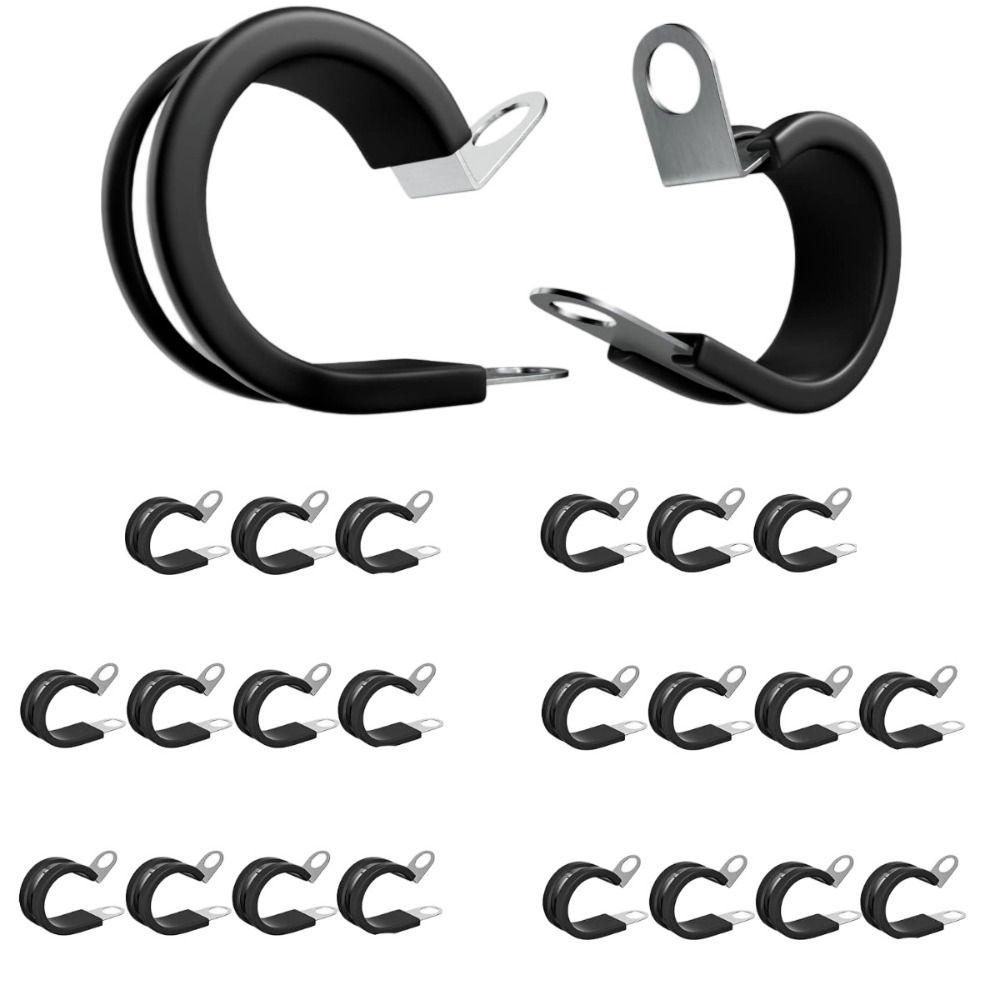 24PCS Stainless Steel Cable Clamp 3/4 Inch 19mm Wire Management  Automotive Marine Industrial
