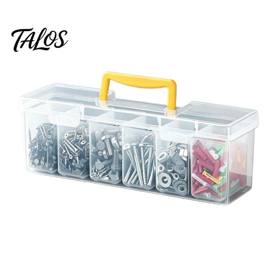 Talos Hardware Opbergdoos, met Handvat Transparant Stapelbaar Stofdicht Organizer, voor Gereedschap Kruiden Knutselbenodigdheden Kantooraccessoires