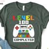 Level 100 Days Of School Completed T Shirt Funny Gamer Boy Teacher S Game Lover Vintage Breathable Unisex Streetwear