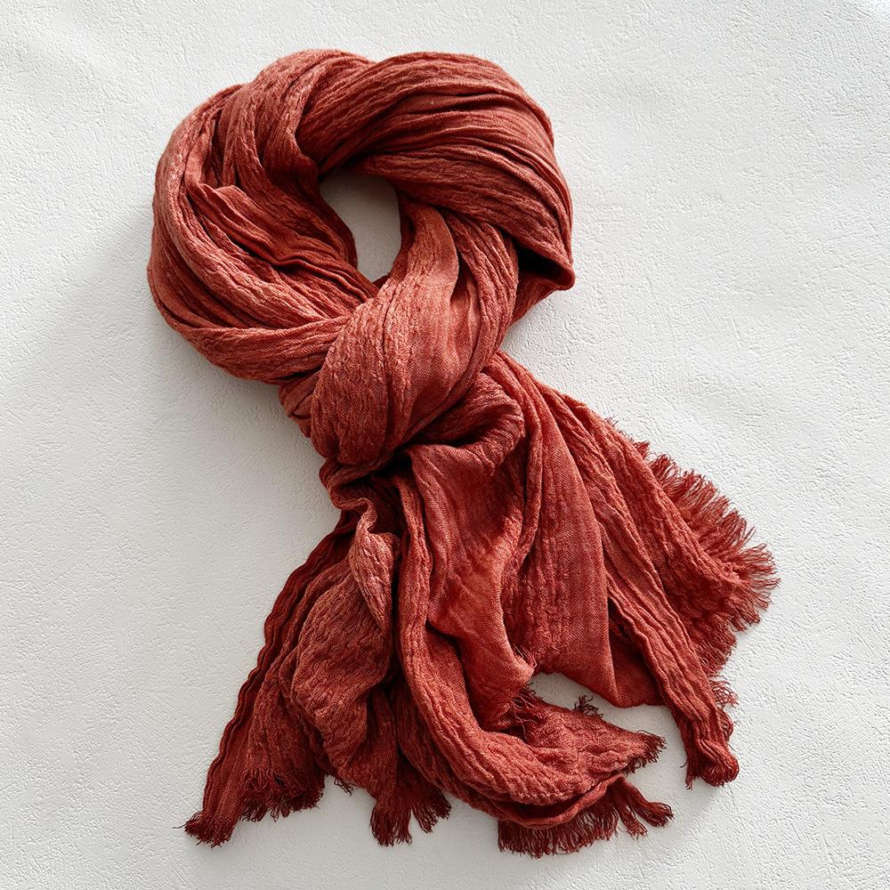 Herfst Winter Katoen Linnen Heren Sjaal Zacht Warm Neckerchief Korte Kwastjes Sjaals Casual Heren Accessoires Bufandas Sjaals