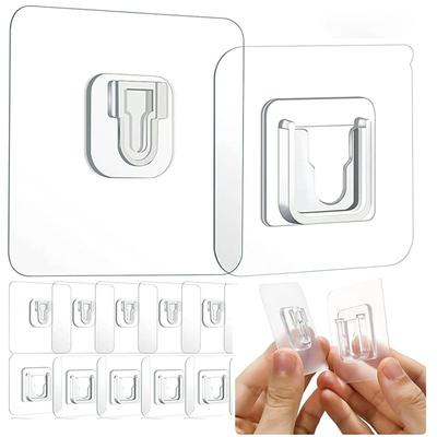 1/2/5/10 Pairs Double Sided Adhesive Wall Hooks Hanger Waterproof Transparent Suction Cup Storage Hook for Kitchen Bathroom