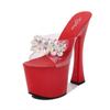 Dámske Krištáľové Pre Party Clubgirl Papuče Mules Topánky Dámske Zapatos De Mujer 1100 Series 20cm Podpätok 10cm Platforma LFD