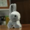 Cute Realistic White Rabbit Plush Toy Key Chain Soft Stuffed Animal Kids Present