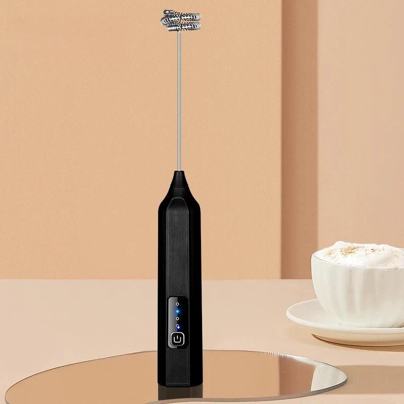 1 Set 3 Speeds Foam Maker Mixer Electric Milk Frother Usb Rechargeable Handheld Egg Beater Coffee Drink Frothing Wand Foamer