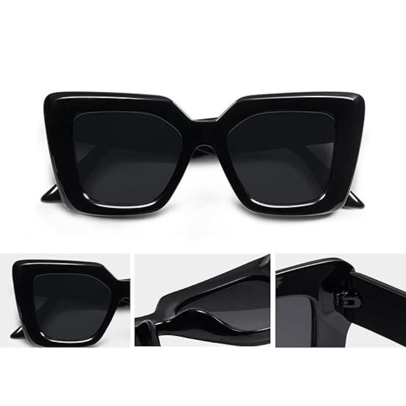 Retro Vierkante Cat Eye voor Vrouwen Mode Brillen Oversized Eenvoudige Grote Vrouwen Grote Zonnebrillen Dikke Dikke Tinten