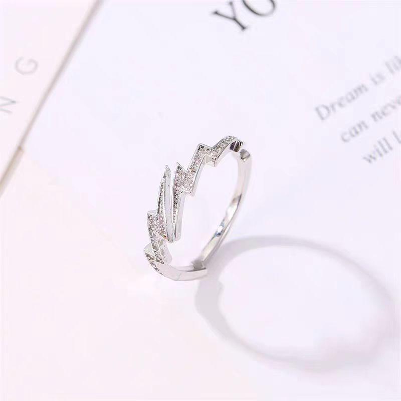 Men's Adjustable Lightning Hip-Hop Ring - Trendy Gift for Couples
