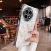 Capa de Silicone Banhada a Ouro 3D Borboleta Pérola à Prova de Choque para OnePlus 13 13T 12 11 11R ACE 5 3 2 Pro Capa Traseira Transparente Clara